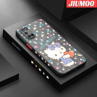 เคส JIUMOO สำหรับ OPPO A52 A72 4G ลายการ์ตูน Hello Kitty น่ารักบางขอบสี่เหลี่ยมด้านข้างดีไซน์ใหม่มีน้ำค้างแข็งโปร่งใสกันกระแทกเคสมือถือแข็งปลอกซิลิโคนคลุมทั้งหมดเคสป้องกันกล้องแบบอ่อน