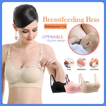 Women Nursing Bra,Cotton Front Open Maternity Breastfeeding Bras
