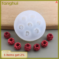 Fanghui แม่พิมพ์เจลลี่ทำช็อคโกแลตตกแต่งเค้กแบบ DIY ราสเบอร์รี่3D อุปกรณ์อบสบู่ทำมืออุปกรณ์อบสบู่ซิลิโคนบลูเบอร์รี่