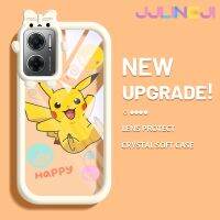 Jlingji เคสสำหรับ Xiaomi Redmi 10 5G Redmi Note 11E 5G Redmi 11 Prime 5G เคสการ์ตูน Happy Pikachu Patten สีสันสดใสรูปมอนสเตอร์ตัวเล็กกล้องนิ่มสำหรับเลนส์เคสมือถือความคิดสร้างสรรค์โปร่งใสกันกระแทกแบบใสปลอกป้องกันซิลิโคนแบบเรียบง่าย