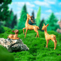 HOMEMAXS 4PCS กวางรุ่นเครื่องประดับกวางขนาดเล็ก Bonsai Deer Decorations Garden Deer Miniatures