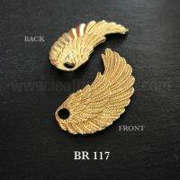 BR117 จี้ลายปีกนก ทองเหลืองแท้ สร้อยคอ ห้อยกระเป๋า ตกแต่งกระเป๋า leatherbrass**ราคาต่อชิ้น**