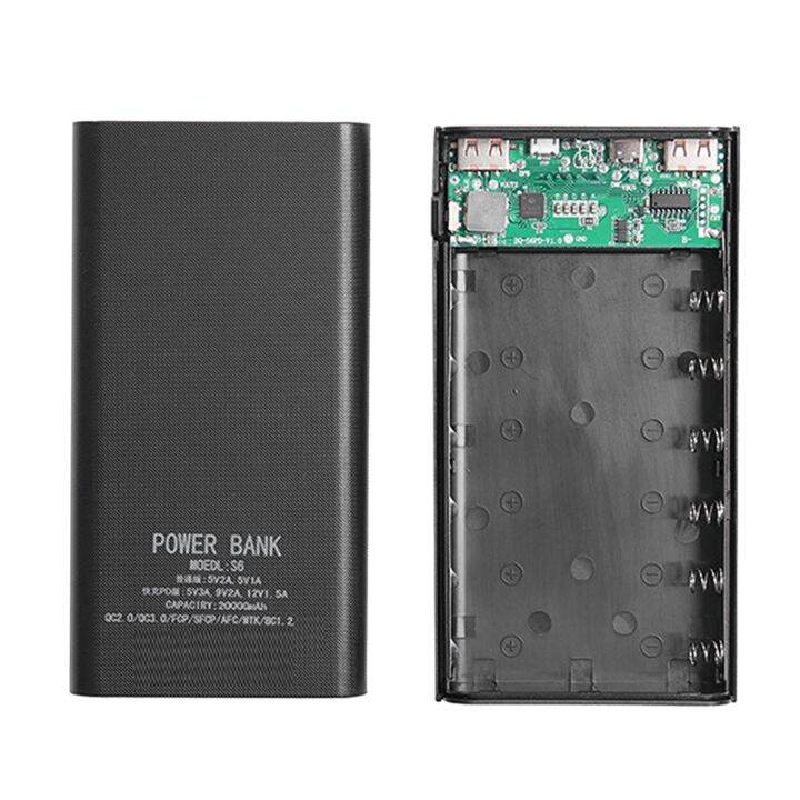 18650 Battery Box 5V 2.1A LCD Display 20000MAh Power Board for 6X18650 ...