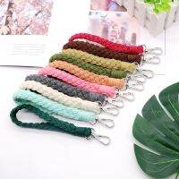 Kerajinan Tangan Macrame Gelang Gantungan Kunci DIY Katun Tali Ornamen Crochet Tali Kunci Lanyard Ornamen Antihilang Rantai Ponsel