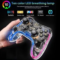 【DT】hot！ Jogo de vídeo sem fio rgb gamepad para nintendo switch pro lite oled pc celular controlador transparente acessórios do jogo