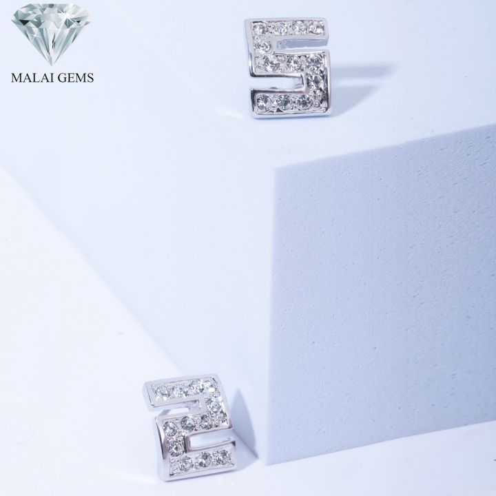 malai-gems-ต่างหูเพชร-เงินแท้-silver-925-เพชรสวิส-cz-เคลือบทองคำขาว-รุ่น-11005286-แถมกล่อง-ต่างหูcz-ต่างหูเงินแท้