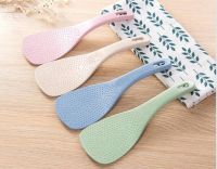 ❄℡ 1PC Lovely Kitchen Ladle Non Stick Rice Paddle Meal Spoon Wheat Straw PP Household Plastic Non-Stick Rice Spoon NX 026