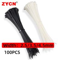 100PCS Nylon Self Locking Cable Ties Wider 2.5x100 150 200 White Black 4.6x250/300 Fastening Ring Plastic Zip Wire Organizer 5