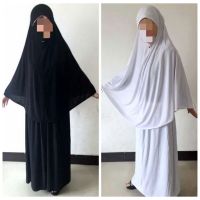 ผู้หญิงมุสลิม burqa niqab Hijab abaya 2ชิ้นชุด khimar Maxi กระโปรงชุดอิสลาม jilbab สวดมนต์ Overhead ผ้าพันคอ Robe ramadan Kaftan