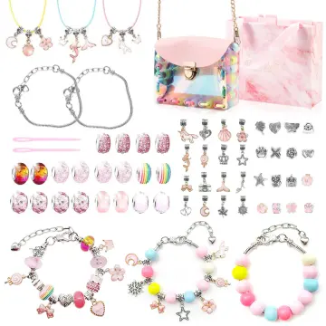 Girls Bracelet Making Kit Beads Jewellery Charms Pendant Set Diy