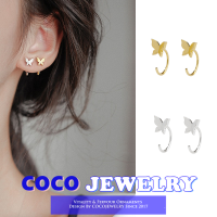 COCOJEWELRY ต่างหูกระดุมผีเสื้อเทรนด์แฟชั่นสำหรับผู้หญิงของขวัญเครื่องประดับหูเกาหลีใหม่