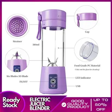 Mini Electric Juicer, Purple, Household Portable Multifunctional Smoothie  Maker Blender Cup(rechargeable)