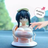 Sexy Chest Shaking Anime Doll Cute Motorcycle Car Dashboard Decorations Kanako Collection Model Kawaii PVC Statue Room Decor