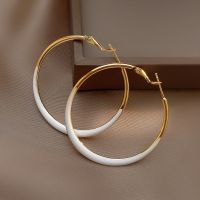 【YP】 Fashion Big Hoop Earrings for Color Drop Enamel Round Jewelry