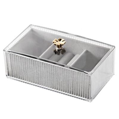 1 Piece Jewelry Box Transparent Necklace Earrings Storage Box Multi-Grid European Style 18 X 10 X 7.5Cm