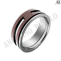 ANGELINO RUFOLO Ring ดีไซน์ Gear Roller แหวนผู้ชาย Stainless Steel 316L(สแตนเลสสตีล)คุณภาพเยี่ยม สีเงิน/น้ำตาล