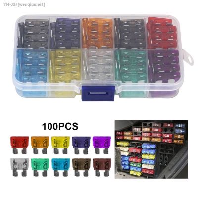 ◆ With Box Auto Blade Type Fuse Set Car Truck Fuses 2A 3A 5A 7.5A 10A 15A 20A 25A 30A 35A 40A Amp Clip Assortment 50/100 Pcs