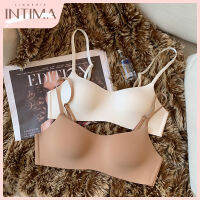 INTIMA เรียบง่ายชิ้นเดียวบราไร้ตะเข็บบางเฉียบสำหรับผู้หญิงไร้สายบราดันทรงป้องกันการหย่อนคล้อยชุดชั้นในใส่สบายปกตัวยู