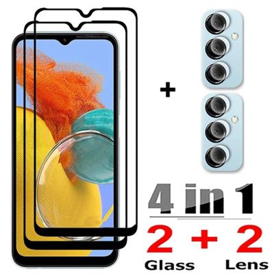 4in1 Tempered Glass For Samsung Galaxy M14 Screen Protector Camera Lens Protective Film M33 M23 M53 M51 M21 M31 M13 5G Glass Tapestries Hangings