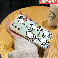 JIUMOO เคสปลอกสำหรับ Samsung Galaxy S20บวกพิเศษ,เคสซิลิโคนนิ่มเคลือบหรูหราลายการ์ตูนน่ารักขอบสี่เหลี่ยมเคสมือถือกันกระแทกกรอบด้านหลังเต็มรูปแบบเคสป้องกันเลนส์กล้อง