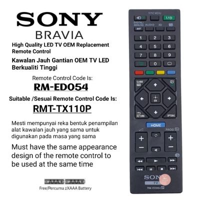 via Flat Panel Led Lcd OEM Replacement Remote Control RM-ED054 RMT-TX110P