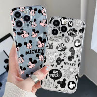 เคสโทรศัพท์สำหรับ Samsung Galaxy A03 A33 A53 A73 A12 A52S 5G A32 A31 A51 A71 A52 A72 4G แฟชั่น Cool Mickey Clear คุณภาพสูงสแควร์ Edge Air Cushion Cover Full Len ป้องกัน