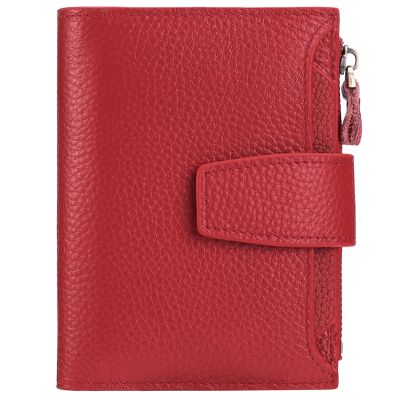 Women Short Genuine Leather Wallets Vintage Purse Multi-functional Clutch Coin Card Holder High-quality Wallet 8Z