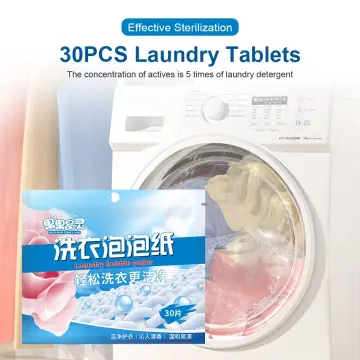 50PCS Laundry Detergent Tablet Sheet Washing Wipe Washing Machine