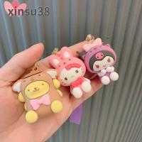 XINSU38 PomPom Purin สร้างสรรค์ Mylody ของฉัน Cinnamoroll KT ที่ใส่กุญแจ เสน่ห์กระเป๋า ของขวัญเครื่องประดับ คุโรมิ จี้สุนัข Yugui พวงกุญแจ Kuromi พวงกุญแจการ์ตูน KEYFOB