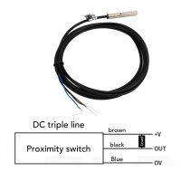 กันคราบมันเซ็นเซอร์ความใกล้2ชุดระยะ1มม. สวิตช์แบบไม่สัมผัสพร้อมสายยาว1.4ม. สำหรับอุปกรณ์เครื่องจักรกล