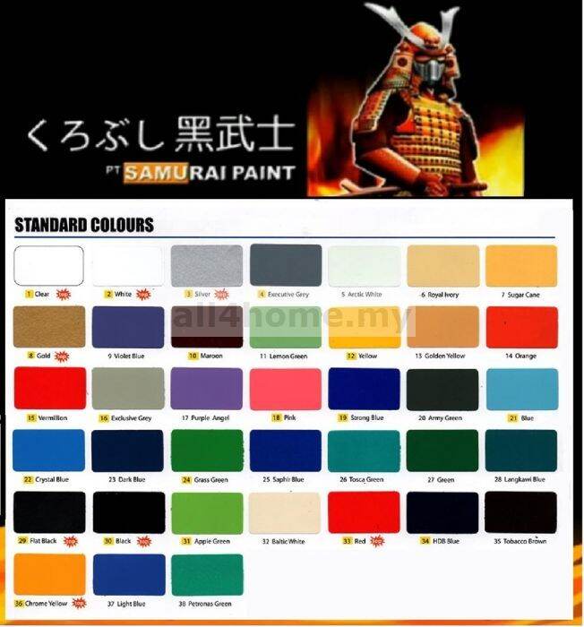 SAMURAI PAINT Standard Colour Series Spray Paint 400ml Lazada