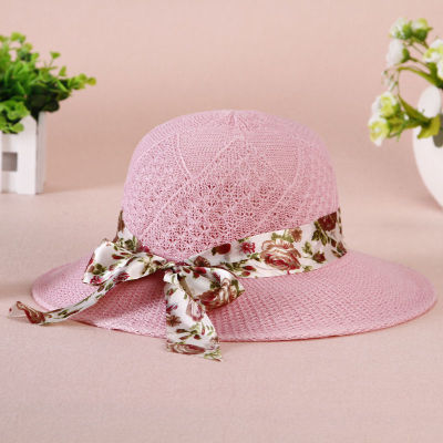 [hot]Lace Ribbon Bowknot Women Straw Hat Wide Brim Foldable Sun Protection Hats Lady Girl Summer Outdoor Beach Tour Panama Caps