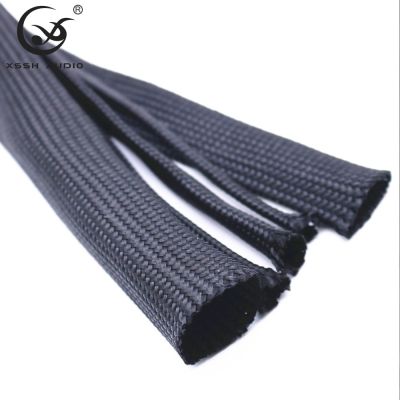 10M YIVO OEM 5mm 8mm 15mm 20mm 25m Black Cotton Speaker Special Shock Absorber Braided Sleeve Cable Cleeves for Power Audio Wire