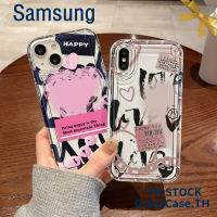 Graffiti Airbag Case Compatible for Samsung S21 S22 S23 Ultra A14 A13 A12 A04S A03S A52 A51 A71 A34 A50 A50S A02s A22 A32 A23 A54 A11 Phone Case Shockproof Air Cushion TPU Silicone Protective Cover