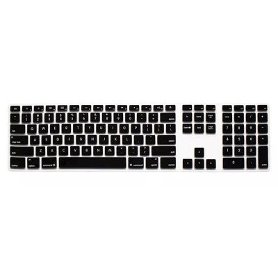【Cw】Silicone Thin Keyboard Skin Cover Protector With Numeric Keypad For Apple iMac Black ！