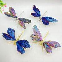 LONGK เครื่องประดับ Aura ทัวร์มาลีน Kyanite Dragonfly Electroplated ทัวร์มาลีนเครื่องประดับบ้านผีเสื้อและเครื่องประดับติดคอเสื้อรูปแมลงปองดงามสัตว์บ้าน