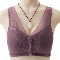 Middle-Aged Elderly Lace Front Buckle Underwear Ladies Soft Cotton Vest Style Creative Large