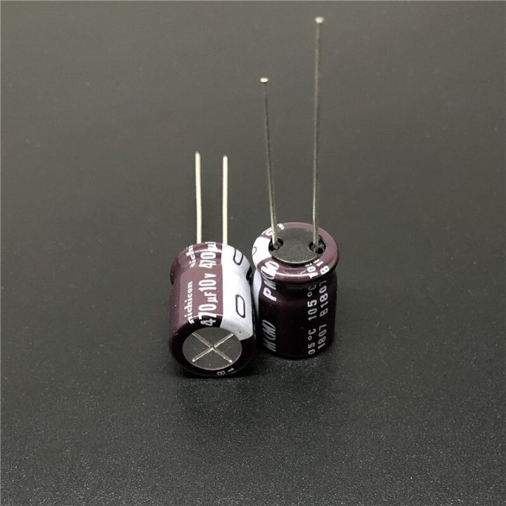 10pcs-100pcs-470uf-10v-nichicon-pm-series-10x12-5mm-10v470uf-low-impedance-aluminum-electrolytic-capacitor