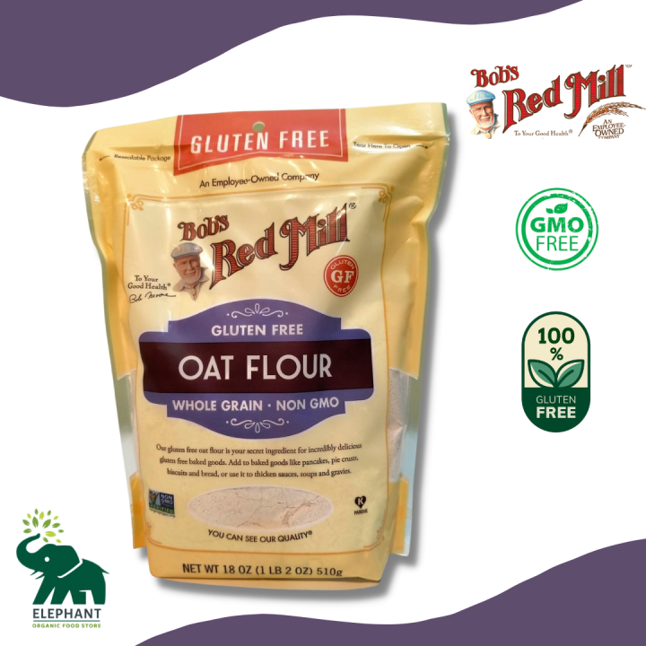 Gluten free flour Bob's Red Mill Oat Flour Whole Grain 510g (18oz) แป้ง