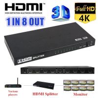 กล่องแปลงสัญญาน HDMI Splitter เข้า 1 ออก 8 Full HD 1080P 3D HDMI Splitter 1X8 4K 2K