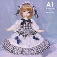 Aolaa BJD Loli ตุ๊กตาชุดโลลิต้า1/6เครื่องประดับชุดสาวใช้สวยของขวัญสำหรับเด็กผู้หญิง