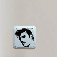 【✔】 sgm099 สติ๊กเกอร์ห้องนอนสวิทช์รูปลอกสีดำ Elvis 7SS0075ผนัง Presley Home