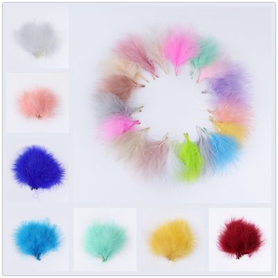 ◙№ 50/100pcs Mint Turkey Feathers Fluffy and Soft Crafts Feather for DIY Jewellery Decoration dress Headwear Fly Tying Material