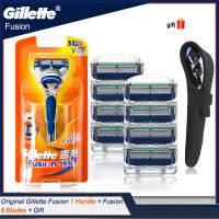 ต้นฉบับ Gillette ฟิวชั่นมีดโกนสำหรับผู้ชายใบหน้าผมเคราโกนหนวดคู่มือเทปเปลี่ยนมีดโกนหัว5ชั้นใบมีด