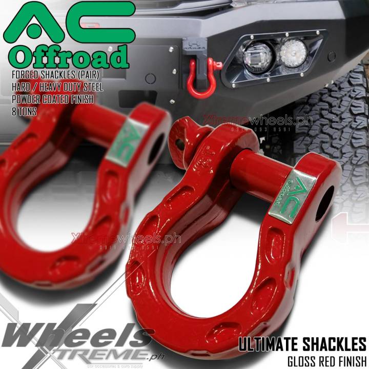 2pcs Bow Shackle AC OFFROAD Brand Thailand Made 8-tons rated Heavy Duty ...