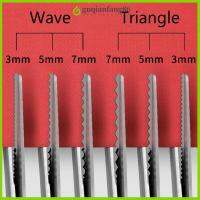 กรรไกรซิกแซกด้ามที่จับสบายแบบ GUQIANFANG86กรรไกรสามเหลี่ยมผ้าลูกไม้ฟันสุนัขงานฝีมือมืออาชีพ
