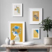 Blooming Flower Lines Wall Art ภาพวาดผ้าใบ Nordic โปสเตอร์และพิมพ์ภาพผนังสำหรับห้องนั่งเล่นตกแต่งบ้าน-Abstract Girl