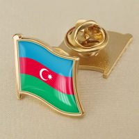 Azerbaijan Azerbaijani National Flag Crystal Resin Drop Badge Brooch Flag Badges of All Countries in the World All-metal Brooch Copper Brooch Collection