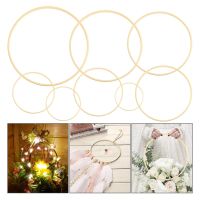 【YF】▼❂  5pcs Round Floral Wreath Hoop Catcher Frame Wood Tools Wedding