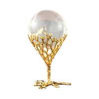 Nordic Style Crystal Ball Home Decor Desk Resin Ornaments Yard Garden Figurine Office Bedroom Living Room Decoration